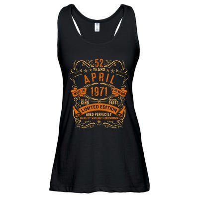 Vintage 52th Birthday April 1971 Birthday Ladies Essential Flowy Tank