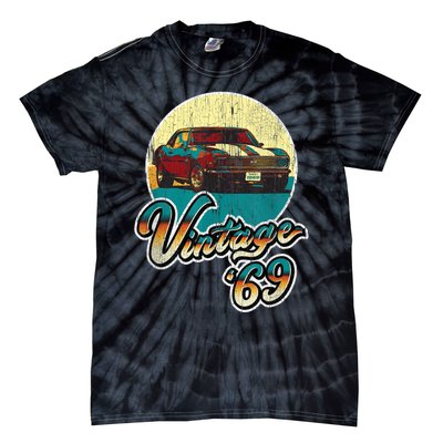 Vintage 50th Birthday 1969 Classic Muscle Car Gift Tie-Dye T-Shirt