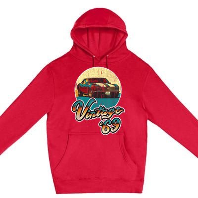 Vintage 50th Birthday 1969 Classic Muscle Car Gift Premium Pullover Hoodie