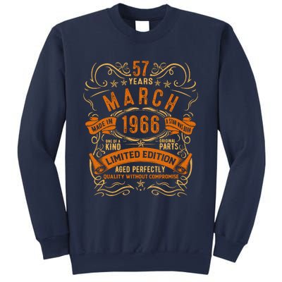 Vintage 57th Birthday March 1966 Birthday Sweatshirt