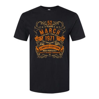 Vintage 52th Birthday March 1971 Birthday Softstyle CVC T-Shirt