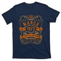 Vintage 50th Birthday March 1973 Birthday T-Shirt