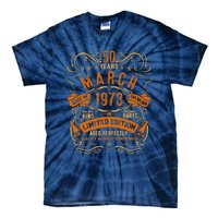 Vintage 50th Birthday March 1973 Birthday Tie-Dye T-Shirt