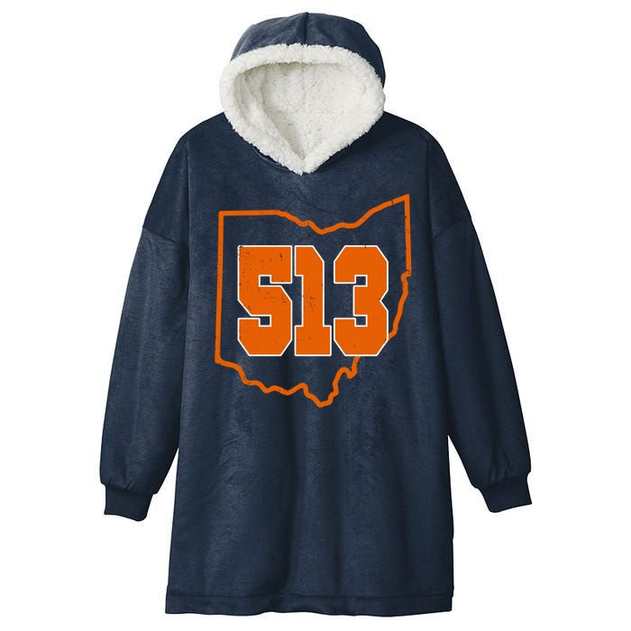 Vintage 513 Cincinnati Ohio Hooded Wearable Blanket