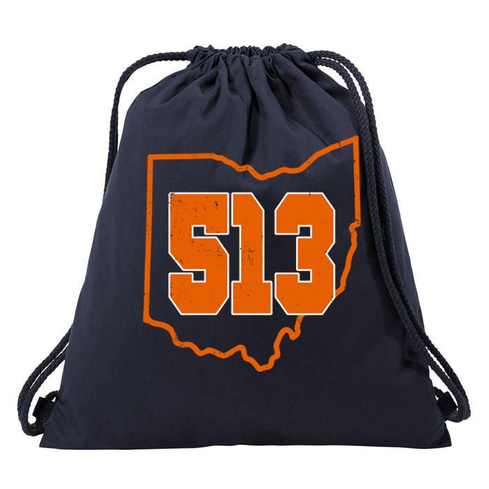 Vintage 513 Cincinnati Ohio Drawstring Bag