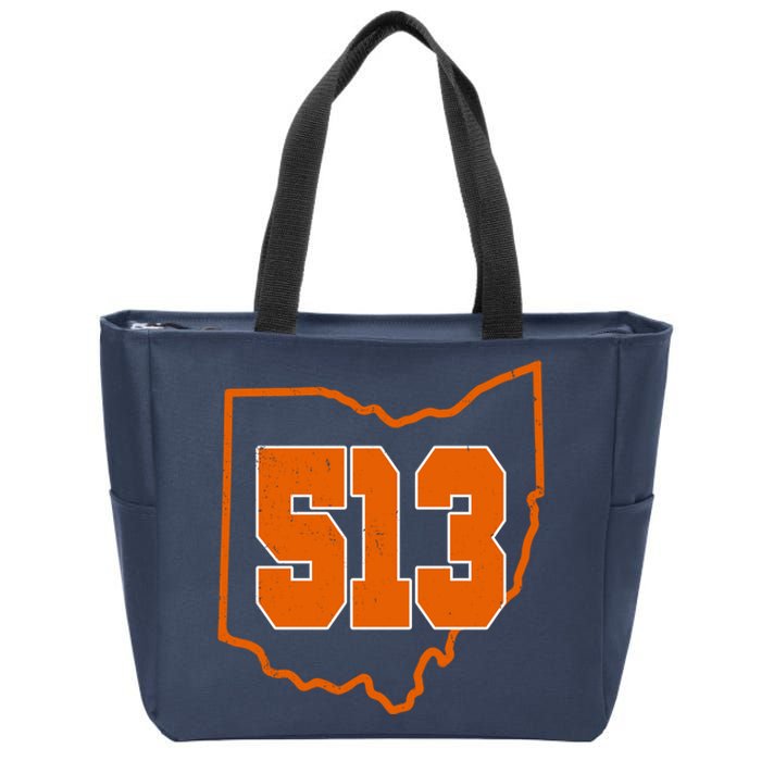 Vintage 513 Cincinnati Ohio Zip Tote Bag