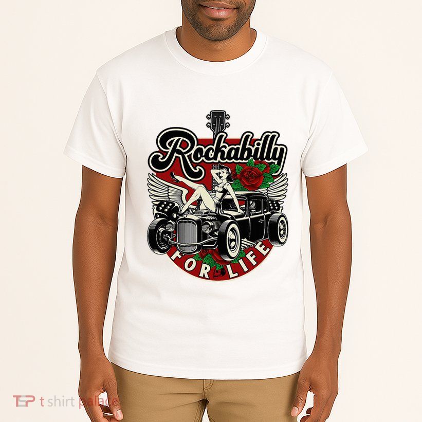 Vintage 50s Rnr Design Rockabilly For Life Tall T-Shirt