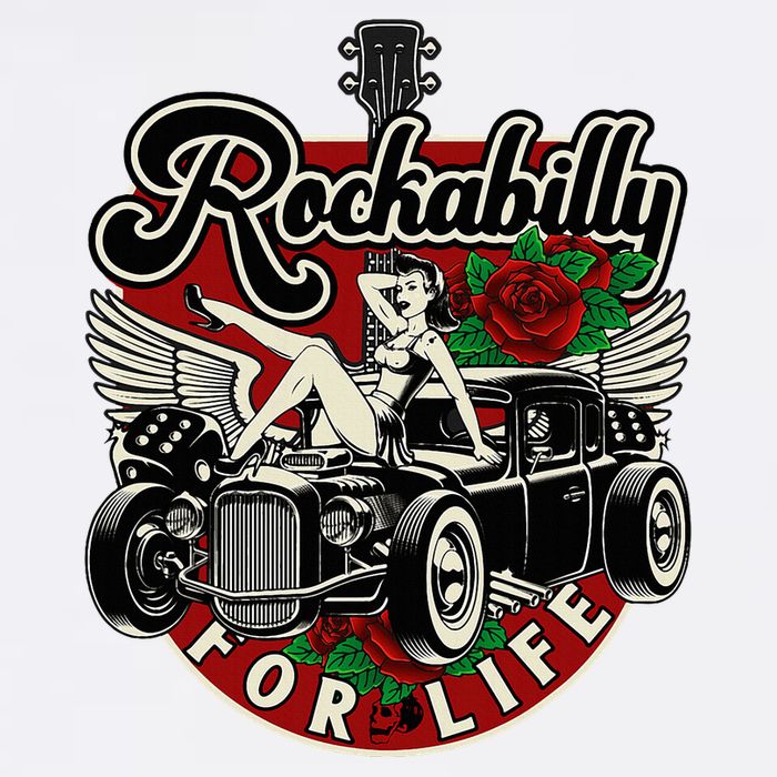 Vintage 50s Rnr Design Rockabilly For Life Button