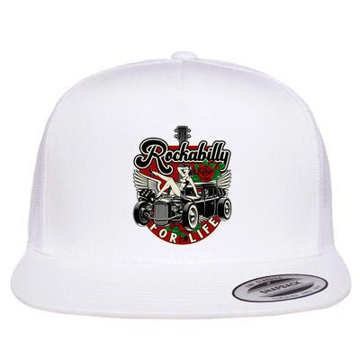 Vintage 50s Rnr Design Rockabilly For Life Flatbill Hat