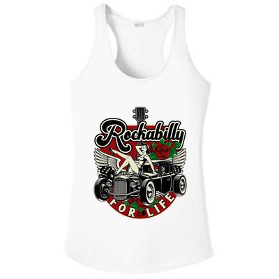 Vintage 50s Rnr Design Rockabilly For Life Ladies PosiCharge Competitor Racerback Tank