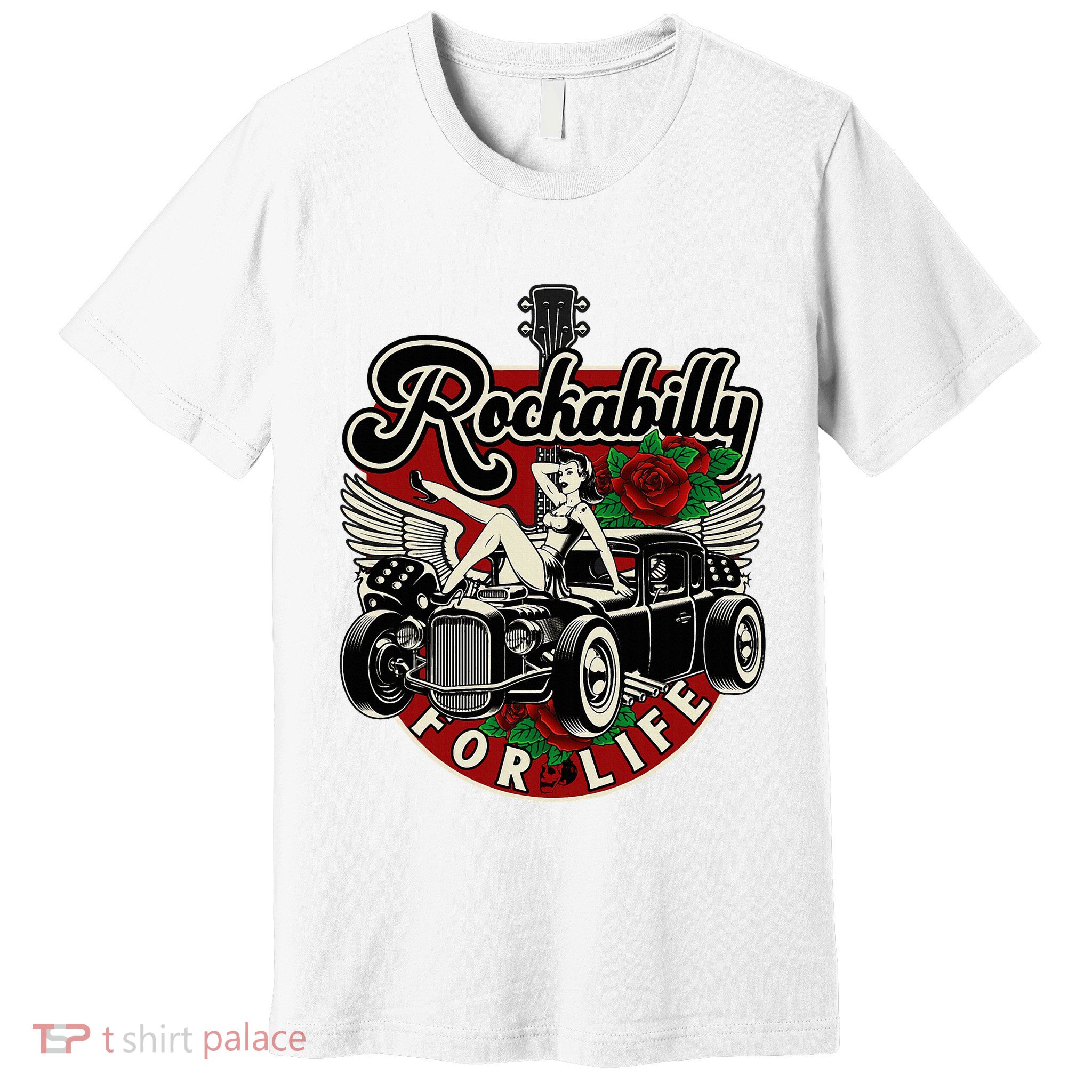 Vintage 50s Rnr Design Rockabilly For Life Premium T-Shirt