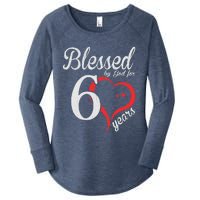 Vintage 60th Birthday Blessed By God, Happy Birthday Gift Women's Perfect Tri Tunic Long Sleeve Shirt