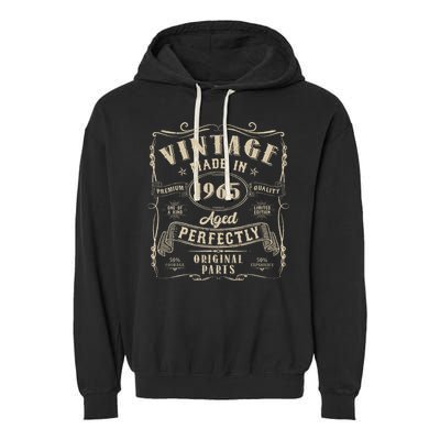 Vintage 60th Birthday Decorations Funny 1965 60 Birthday Gift Garment-Dyed Fleece Hoodie