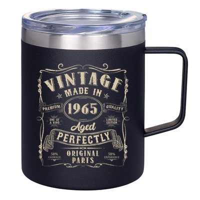 Vintage 60th Birthday Decorations Funny 1965 60 Birthday Gift 12oz Stainless Steel Coffee Mug