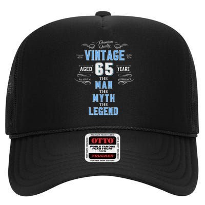  Vintage 65th birthday tshirt for him aged 65 years old tee High Crown Mesh Back Trucker Hat