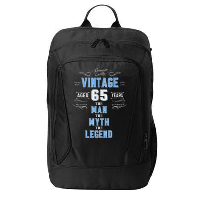  Vintage 65th birthday tshirt for him aged 65 years old tee City Backpack