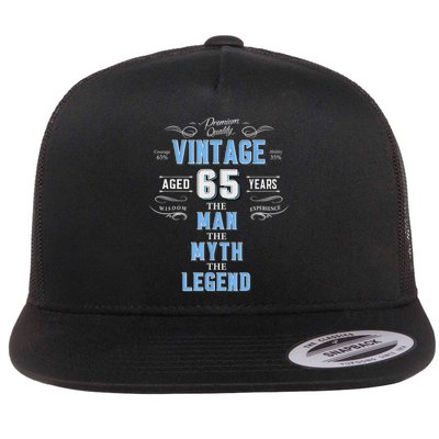  Vintage 65th birthday tshirt for him aged 65 years old tee Flatbill Hat