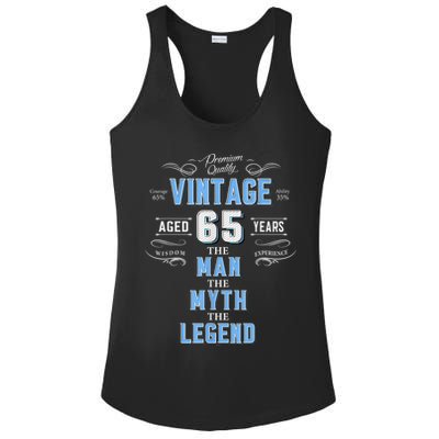  Vintage 65th birthday tshirt for him aged 65 years old tee Ladies PosiCharge Competitor Racerback Tank