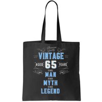  Vintage 65th birthday tshirt for him aged 65 years old tee Tote Bag