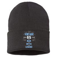  Vintage 65th birthday tshirt for him aged 65 years old tee Sustainable Knit Beanie