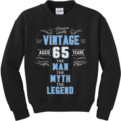  Vintage 65th birthday tshirt for him aged 65 years old tee Kids Sweatshirt
