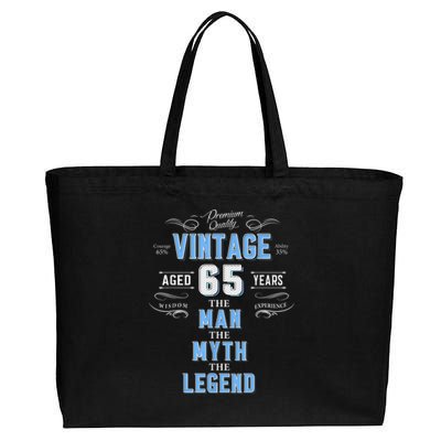  Vintage 65th birthday tshirt for him aged 65 years old tee Cotton Canvas Jumbo Tote