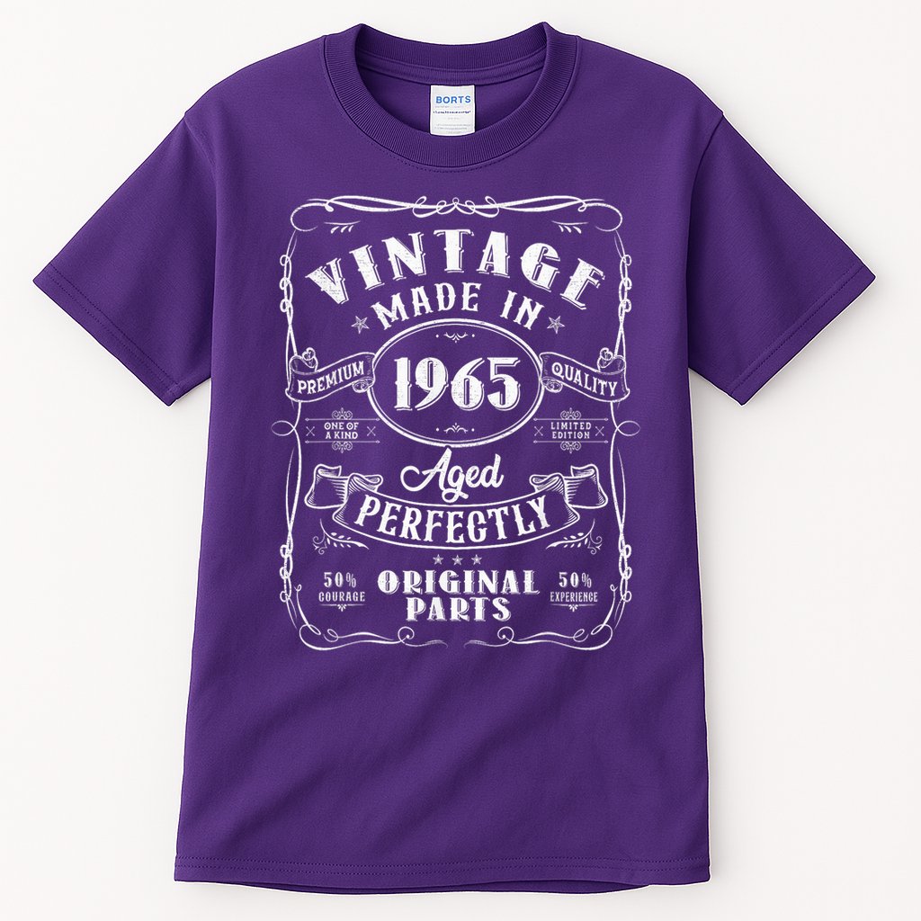 Vintage 60th Birthday Decorations 1965 60 Birthday Tall T-Shirt