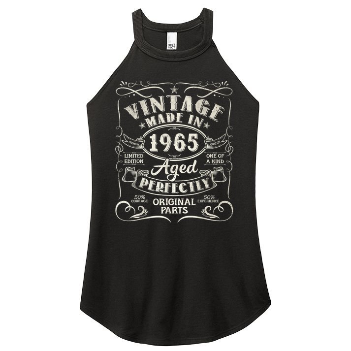 Vintage 60th Birthday Decorations 1965 60 Birthday Women's Perfect Tri Rocker Tank