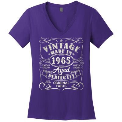 Vintage 60th Birthday Decorations 1965 60 Birthday Women's V-Neck T-Shirt
