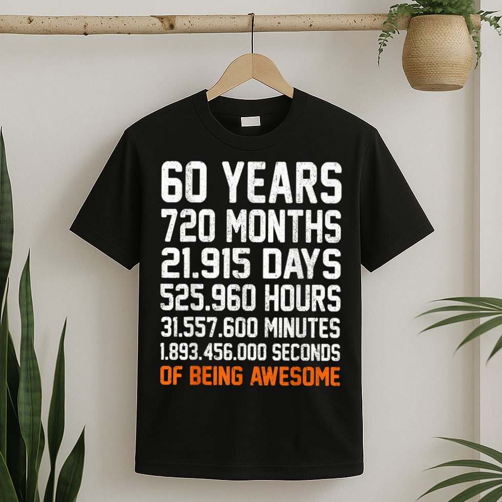 Vintage 60th Birthday Gifts 60 Years Old Anniversary Awesome T-Shirt