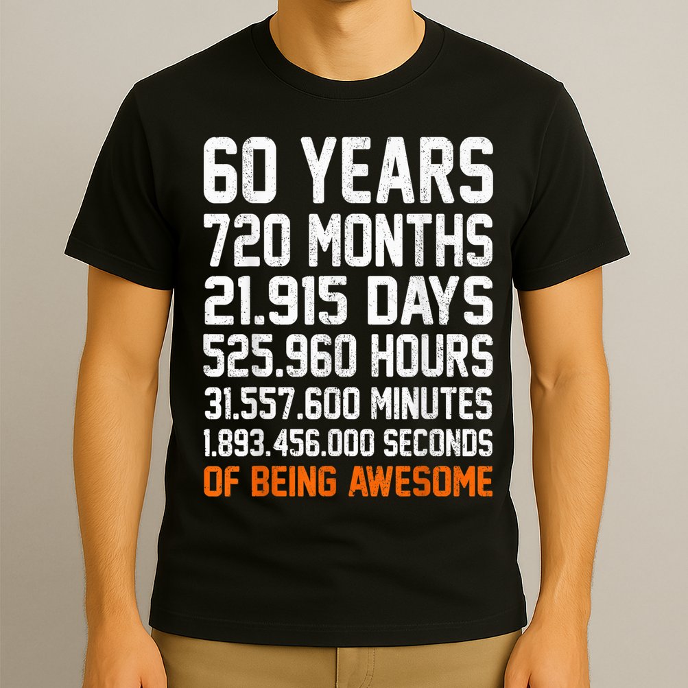 Vintage 60th Birthday Gifts 60 Years Old Anniversary Awesome T-Shirt