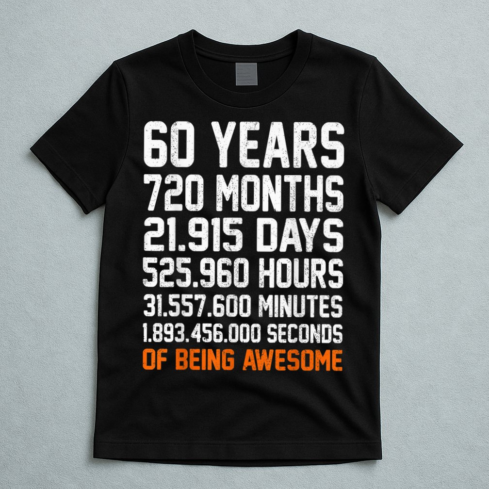 Vintage 60th Birthday Gifts 60 Years Old Anniversary Awesome T-Shirt