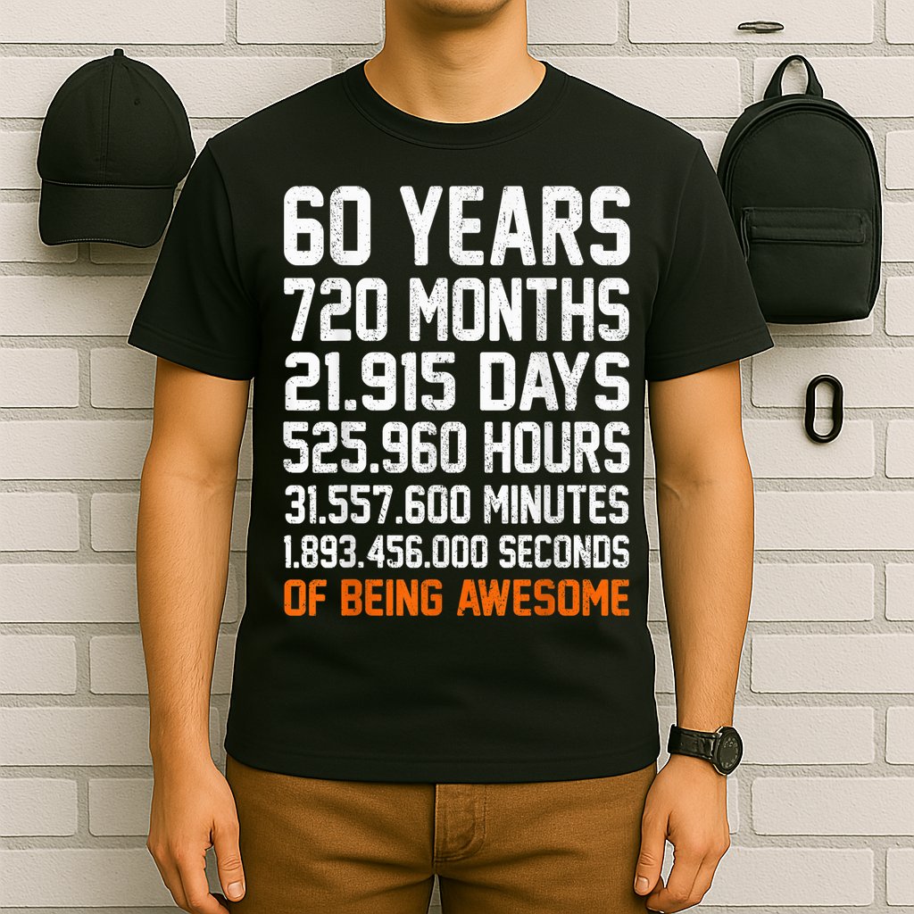 Vintage 60th Birthday Gifts 60 Years Old Anniversary Awesome T-Shirt