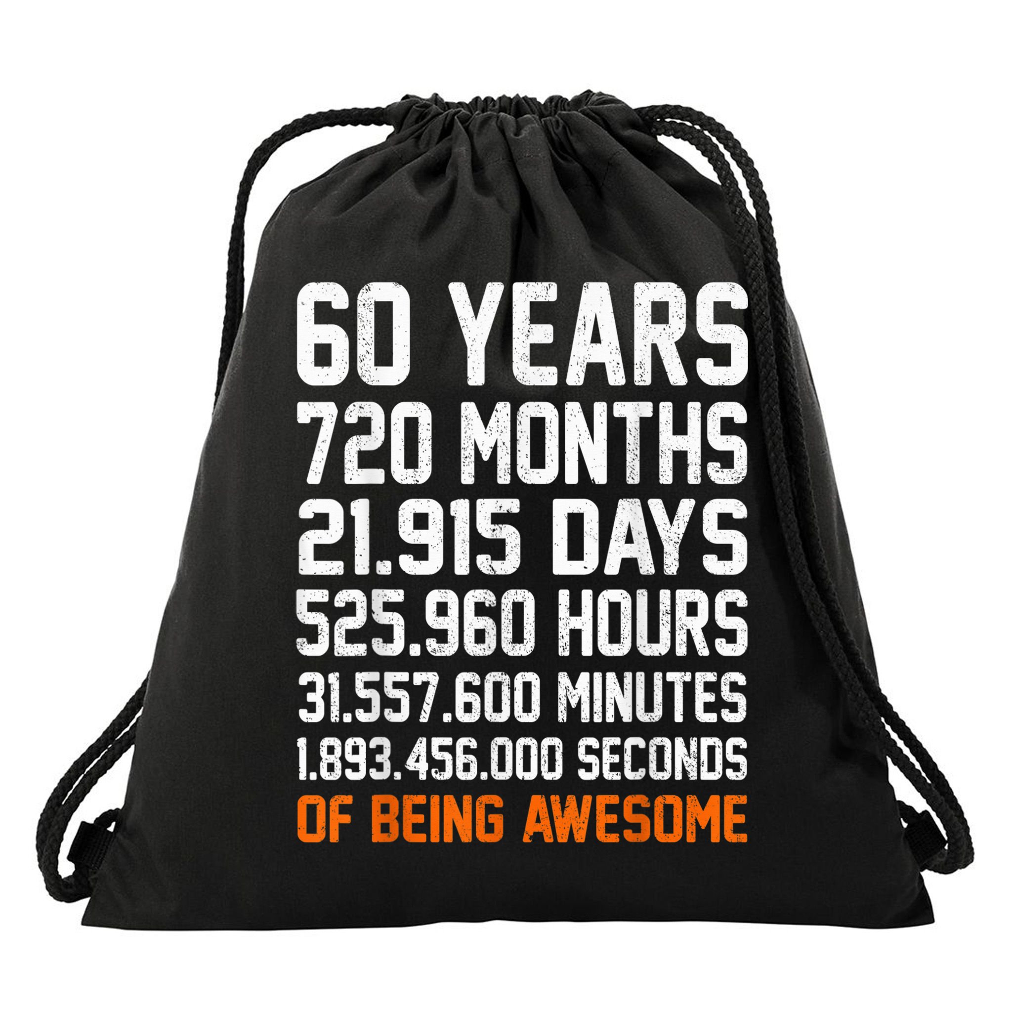 Vintage 60th Birthday Gifts 60 Years Old Anniversary Awesome Drawstring Bag