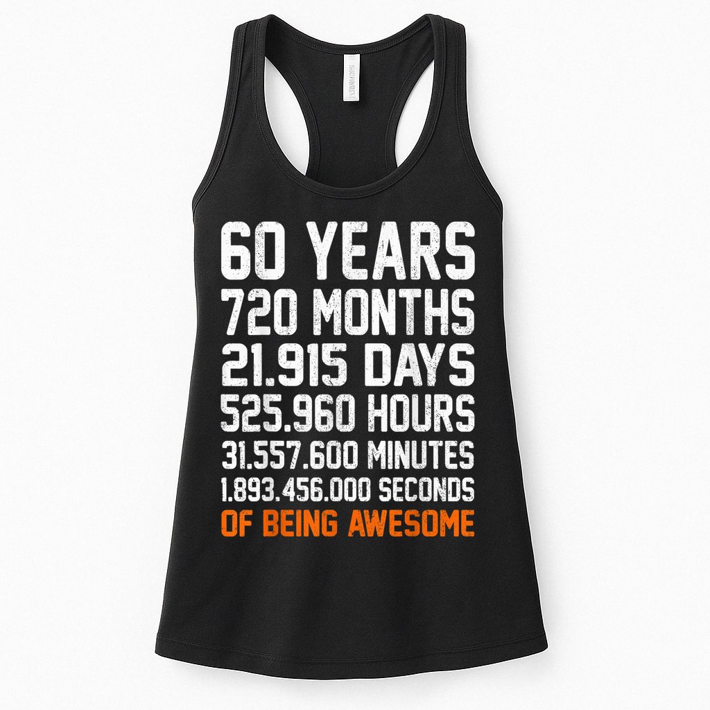 Vintage 60th Birthday Gifts 60 Years Old Anniversary Awesome Womens Tank Top