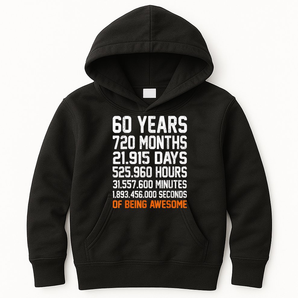 Vintage 60th Birthday Gifts 60 Years Old Anniversary Awesome Kids Hoodie