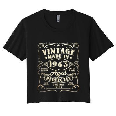 Vintage 60th Birthday Decorations Men Funny 1963 60 Birthday Crop Top