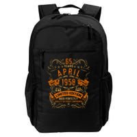 Vintage 65th Birthday April 1958 Birthday Daily Commute Backpack