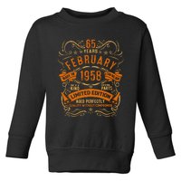 Vintage 65th Birthday February 1958 Birthday Toddler Sweatshirt