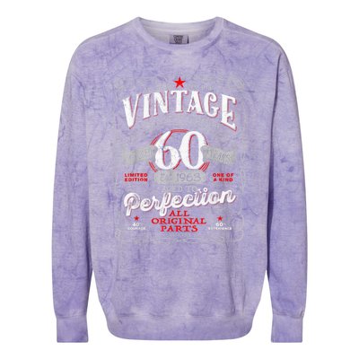 Vintage 60th Birthday 1963 Aged to Perfection Born in 60s Colorblast Crewneck Sweatshirt