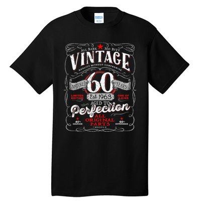 Vintage 60th Birthday 1963 Aged to Perfection Born in 60s Tall T-Shirt