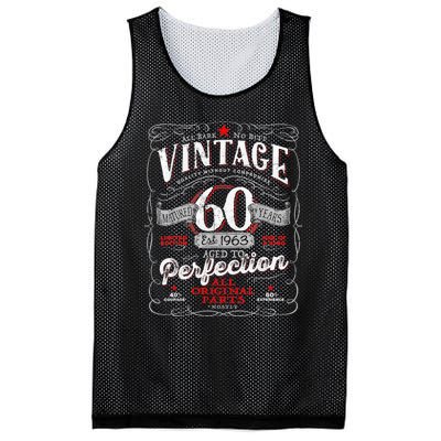 Vintage 60th Birthday 1963 Aged to Perfection Born in 60s Mesh Reversible Basketball Jersey Tank