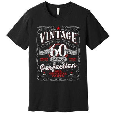 Vintage 60th Birthday 1963 Aged to Perfection Born in 60s Premium T-Shirt