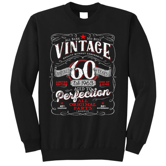 Vintage 60th Birthday 1963 Aged to Perfection Born in 60s Tall Sweatshirt