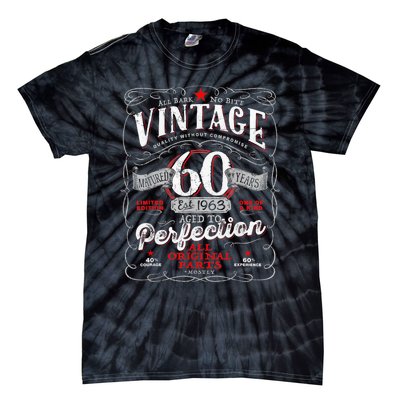 Vintage 60th Birthday 1963 Aged to Perfection Born in 60s Tie-Dye T-Shirt