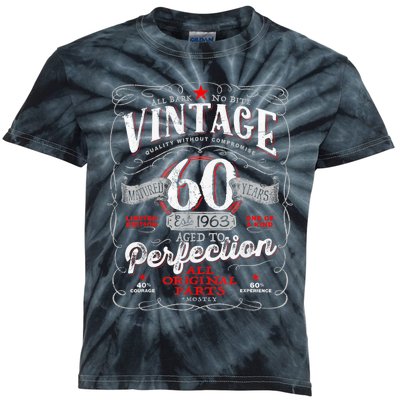 Vintage 60th Birthday 1963 Aged to Perfection Born in 60s Kids Tie-Dye T-Shirt