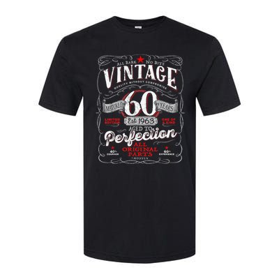 Vintage 60th Birthday 1963 Aged to Perfection Born in 60s Softstyle CVC T-Shirt