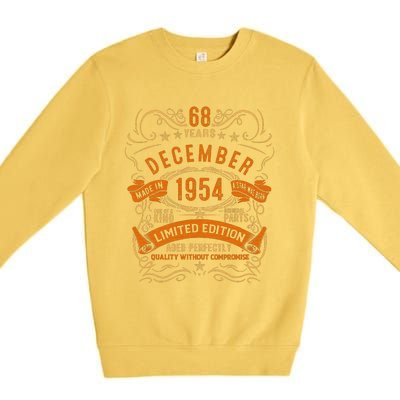 Vintage 68 Birthday December 1954 Birthday Premium Crewneck Sweatshirt