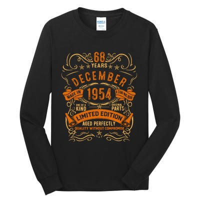 Vintage 68 Birthday December 1954 Birthday Tall Long Sleeve T-Shirt