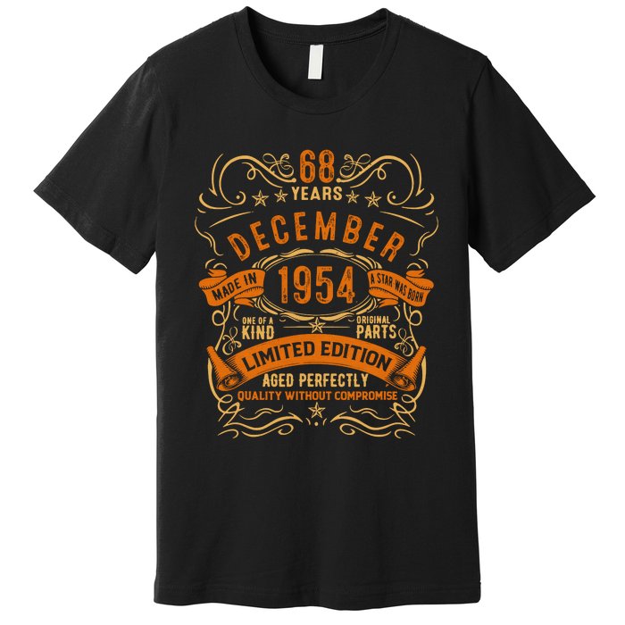 Vintage 68 Birthday December 1954 Birthday Premium T-Shirt